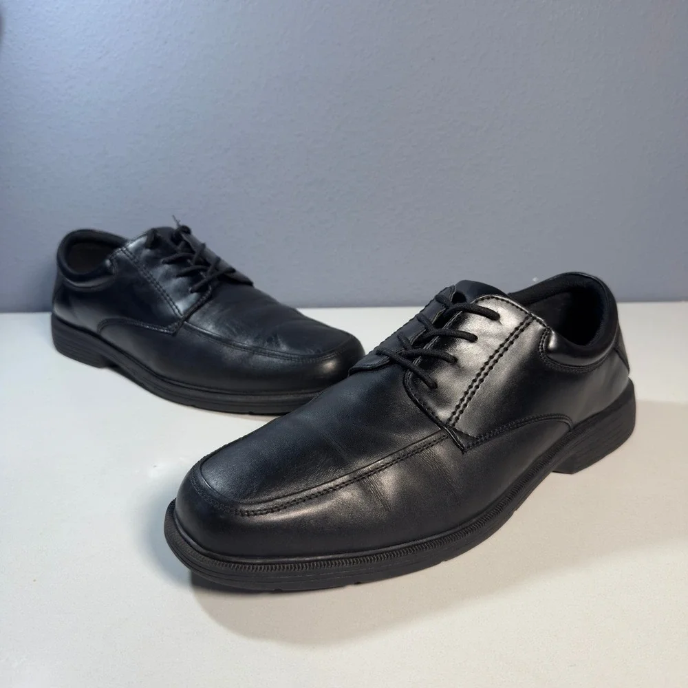 Nunn‎ Bush Bicycle Toe Oxford Mens 12M Black Excellent Leather Lace Up 81822-101